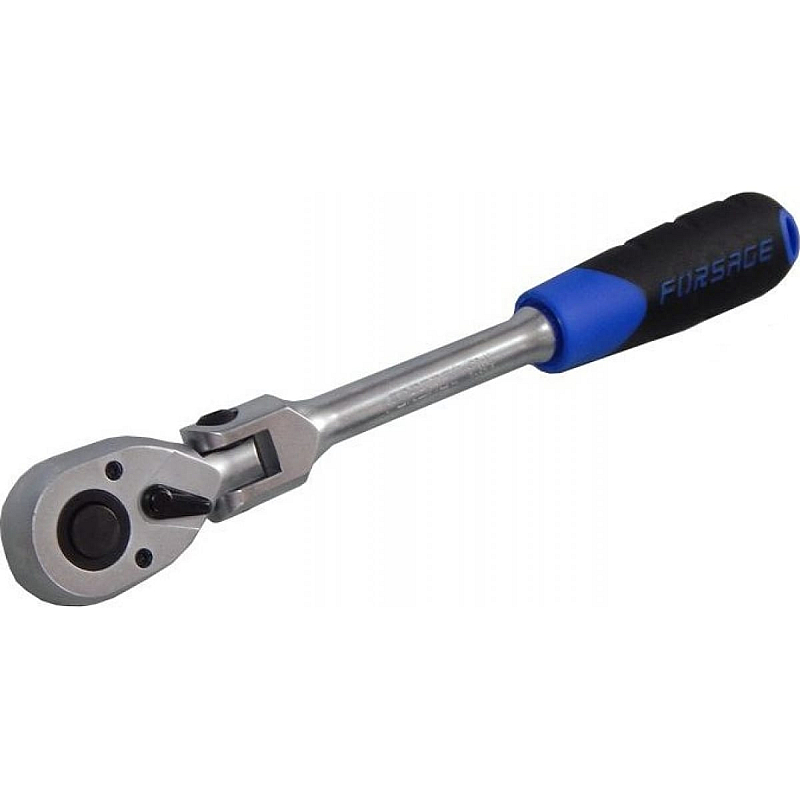 Тріскачка 1/4" (72зуб.) шарнірна з прогумованим руків'ям (L-200мм) Forsage F-802218