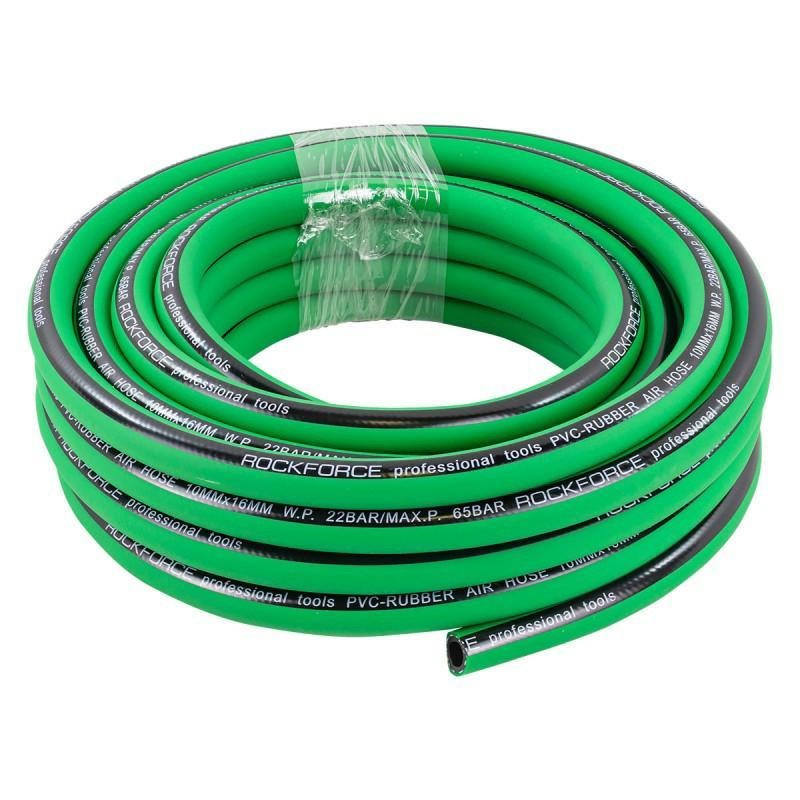 Шланг воздушный резиновый армированный 10*16мм*10м ROCKFORCE RF-AHC-52H