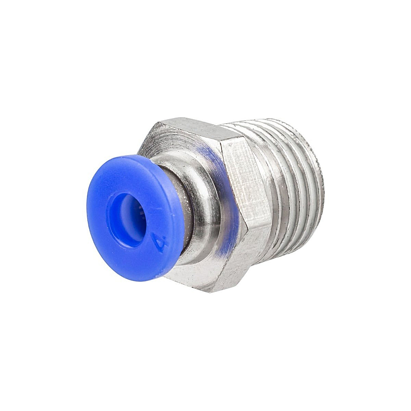 Фітинг 1/4" для пластикових трубок зовнішнє різблення 4мм ROCKFORCE RF-SPC04-02