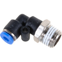 Фитинг  угловой для пластиковых трубок 4мм с наружной резьбой 1/4" ROCKFORCE RF-SPL04-02