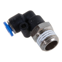 Фитинг  угловой для пластиковых трубок 4мм с наружной резьбой 1/4" ROCKFORCE RF-SPL04-02
