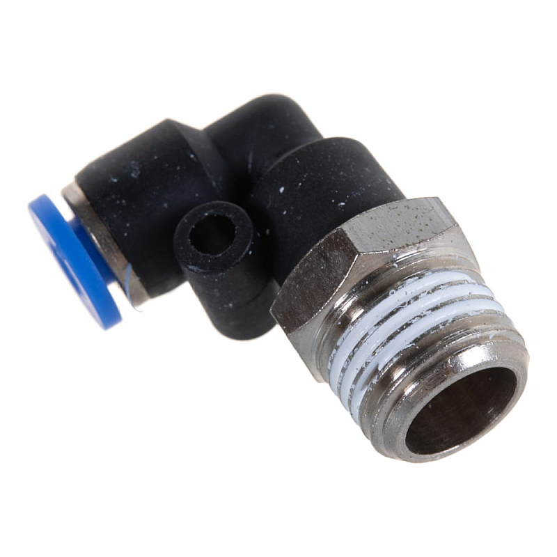 Фитинг угловой для пластиковых трубок 4мм с наружной резьбой 1/4" ROCKFORCE RF-SPL04-02