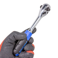 Тріскачка 1/4"-3/8" (72 зуб.) реверсивна двостороння з прогумованим руків'ям (L-200мм) Forsage F-802321