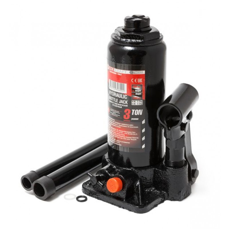 Домкрат пляшковий 3т (180-340мм) з клапаном + ремкомплект FORCEKRAFT FK-T90304 (DS)