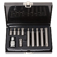 Набір біт SPLINE з бітотримачем, 11пр. 1/2 "( L : 30 / 75мм; M 5, М6, М8, М10, M 12) в пластиковому
