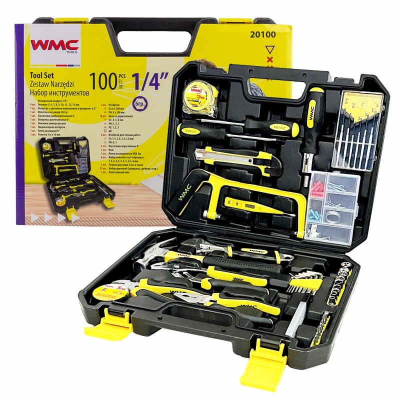 Набір інструментів 100пр. (6гр.) WMC TOOLS 20100