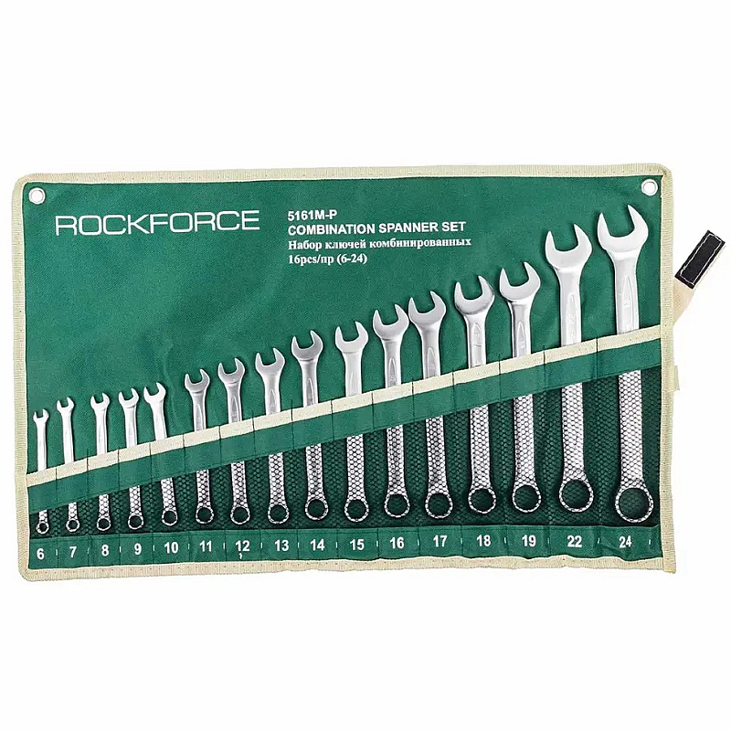 Набор комбинированных ключей 16 предметов, 6-24 мм RockForce RF-5161M