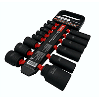 Набор головок ударных комбинированный 14пр.,1/2''(короткие:10,12-15,27,30,32мм,глубокие:17,19,21,22,24,36мм),на пластиковом