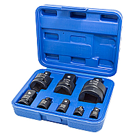 Набор адаптеров ударных,8 предметов(1/4(F)x3/8"(M),3/8(F)x1/4"(M),3/8(F)x1/2"(M),1/2(F)x3/8"(M),1/2(F)x3/4"(M),3/4(F)x1/2"(M),3/4(F)x1"(M),1(F)x3/4"(M)в кейсе Forsage F-4089MPB