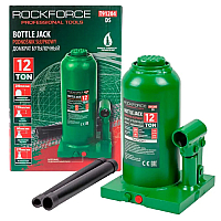 Домкрат 12т пляшковий (200-370мм) ROCKFORCE RF-T91204 DS