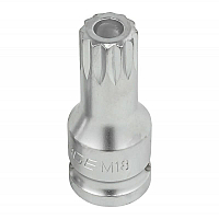 Головка-біта SPLINE з отвором M18 (L-60мм) 1/2'' Forsage F-24806018B