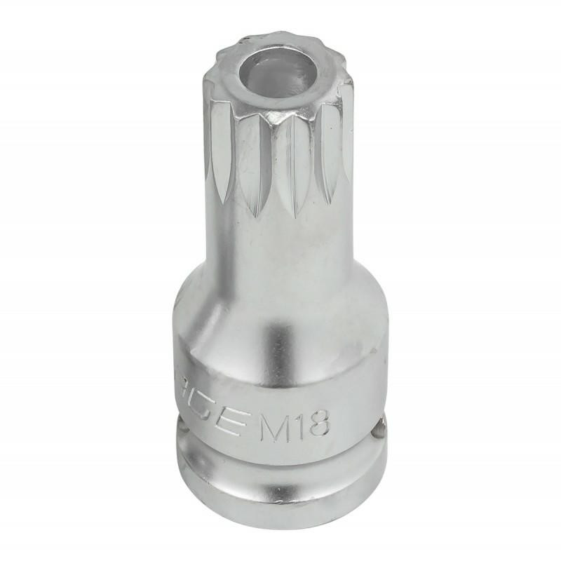 Головка-біта SPLINE з отвором M18 (L-60мм) 1/2'' Forsage F-24806018B