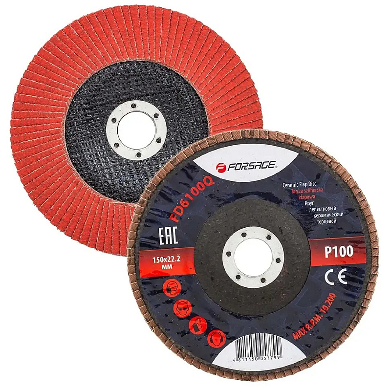 Круг пелюстковий торцевий, P 100, 150 х 22.2 мм Forsage F-FD6100Q