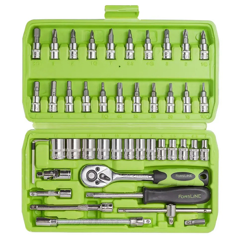 Набор инструментов 46 предметов, 1/4", ForsLine FL-2462-5