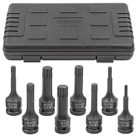 Головки-биты SPLINE ударные 8пр. 1/2"набор Forsage F-40811MPB