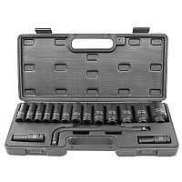 Головки ударные глубокие, набор 15пр., 1/2" (6гр.) RockForce RF-4166A-5MPB