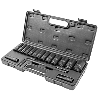 Головки ударные глубокие, набор 15пр., 1/2" (6гр.) RockForce RF-4166A-5MPB