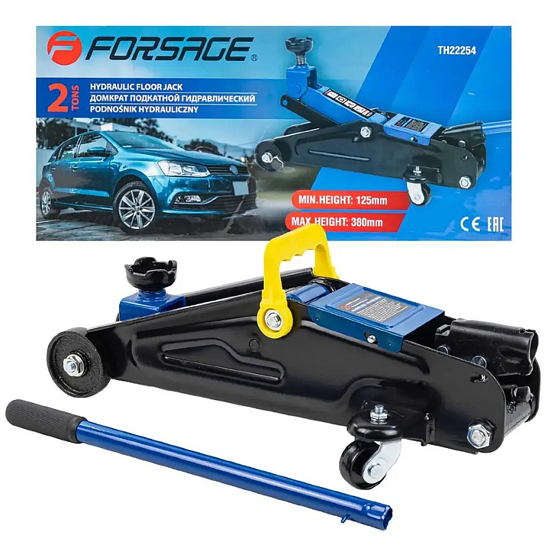 Домкрат підкатний 2т (125-380мм) Forsage F-TH22254