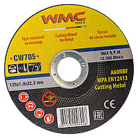 Круг відрізний по металу 125x1.0x22.2мм WMC TOOLS WT-CW705