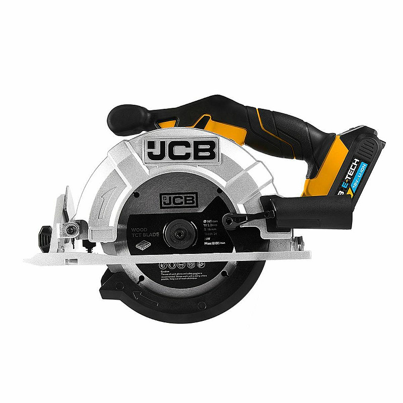 Пила циркулярная аккум (JCB-18CS-B-E)18V,3650 об/мин,диаметр диска 165мм в к-те с зарядным уст-вом(JCB-18VFC-E) 2.4A и батареей аккум(JCB-20LI-E)2.0AH