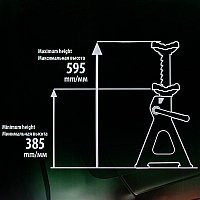 Подставка ремонтная с упорными пятками 6т (h min 385мм, h max 595мм) (к-т 2шт) ROCKFORCE RF-TH56001B