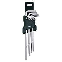 Набір ключів TORX Г-подібних екстра довгих, 9пр. (Т10,Т15,Т20,Т25, Т27,Т30,Т40,Т45,Т50) ROCKFORCE RF-5098XL