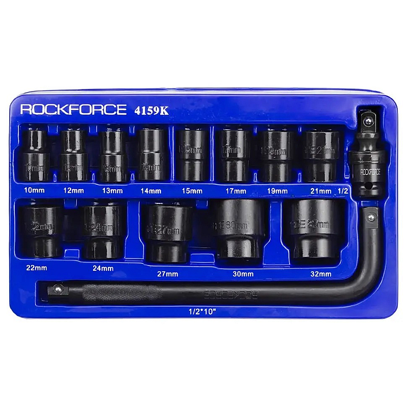 Набор ударных головок 15 предметов, 1/2", 6-гр. RockForce RF-4159K