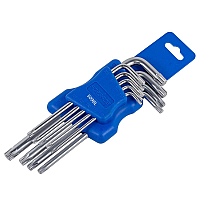 Набір ключів Г-подібних TORX  довгих 9пр.(Т10, Т15, Т20, Т25, Т27, Т30, Т40, Т45, Т50) Forsage F-5098L