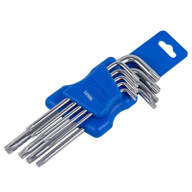 Набір ключів Г-подібних TORX довгих 9пр.(Т10, Т15, Т20, Т25, Т27, Т30, Т40, Т45, Т50) Forsage F-5098L