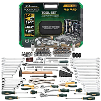 Набір інструментів 142+6пр. 1/2", 1/4",3/8" Rockforce RF-41421-5GOLD