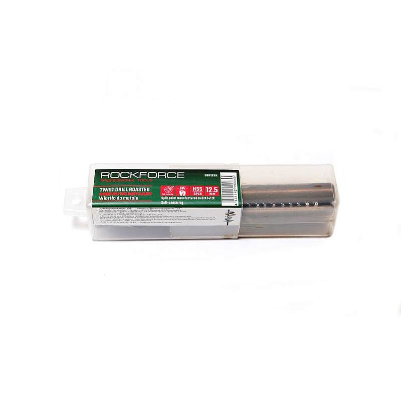 Свердло по металу 11мм HSS+Co(5шт), у пластиковому футлярі ROCKFORCE RF-DSP110H