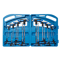 Ключ Т-подібний TORX/6-гранних з шаром, 16пр. (Н:2,2.5х75,  3,4х100, 5,6х150, 8,10х200мм; Т:10,15х75