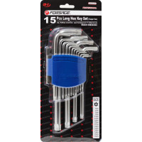 Набір ключів Г-подібних TORX довгих, 15пр. (Т6Н, T7H, T8H, T9H, Т10Н, Т15Н, Т20Н, Т25Н, Т27Н, Т30Н,