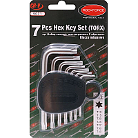 Набор ключей TORX Г-образных, 7 предметов (Т10,Т15,Т20,Т25,Т27,Т30,Т40) в пластиковом держателе ROCKFORCE RF-5071