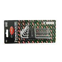 Набор ключей TORX Г-образных длинных, 7 предметов (Т10,Т15,Т20,Т25,Т27,Т30,Т40) в пластиковом держателе ROCKFORCE RF-5071L