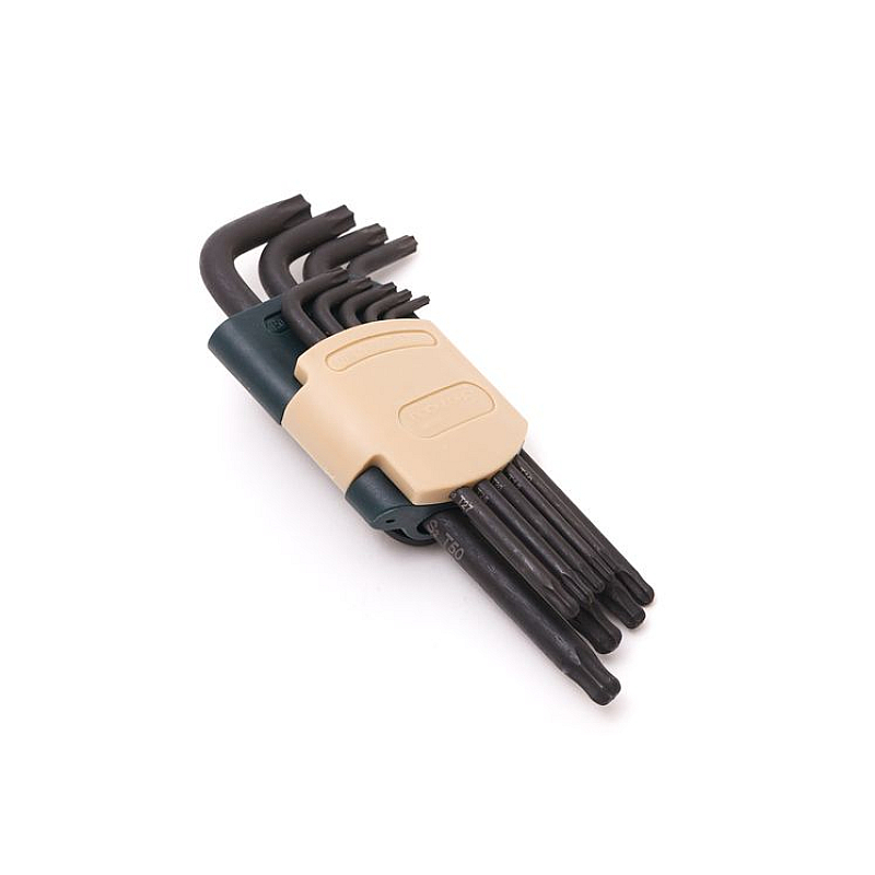 Набір ключів TORX Г-подібних довгих з шаром, 9пр. (Т10, Т15, Т20, Т25, Т27, Т30, Т40, Т45, Т50), в п
