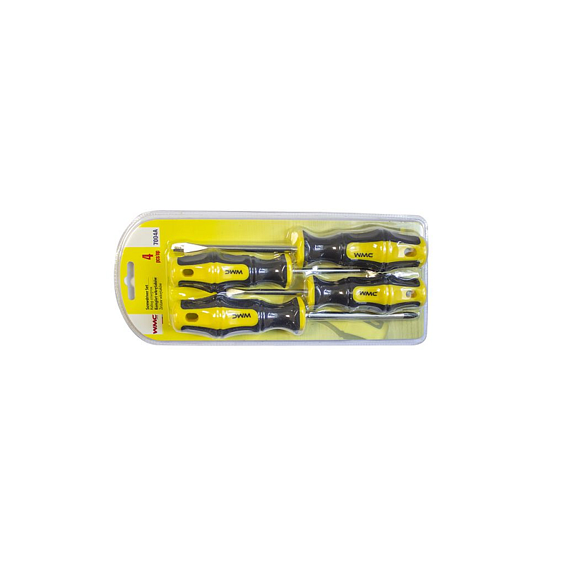Набір викруток 4пр. (SL: 5х75мм, 6х100мм; PH: 1х75мм, 2х100мм) WMC TOOLS WT-7004A