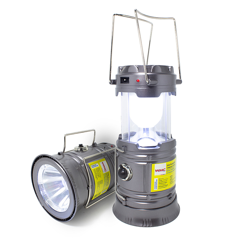 Ліхтар-трансформер світлодіодний акумуляторний (торц. світло: 1LED/50LUM, боковий світло: 6LED/30LUM, заряд: сон. батарея, кабель 220V / USB, t заряд. 3-5ч, сірий) WT-JBEL9901
