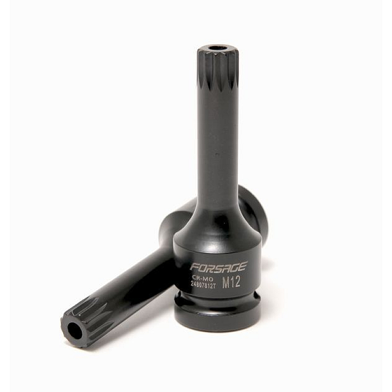 Головка 1/2" з насадкою Spline M10 з отвором ударна Forsage F-24807810T