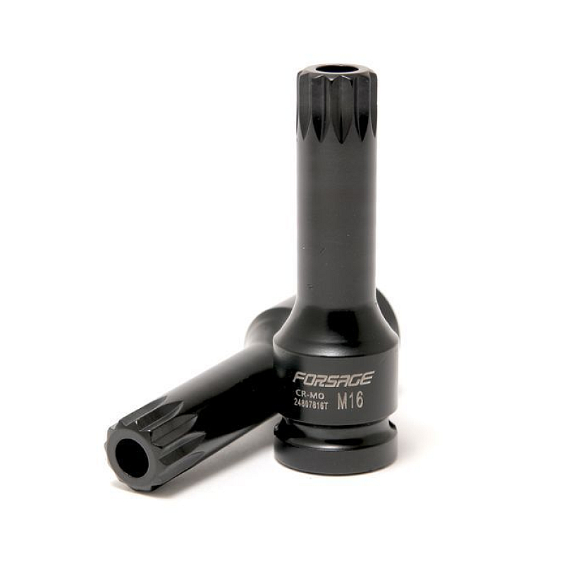 Головка 1/2" з насадкою Spline M14 з отвором ударна Forsage F-24807814T