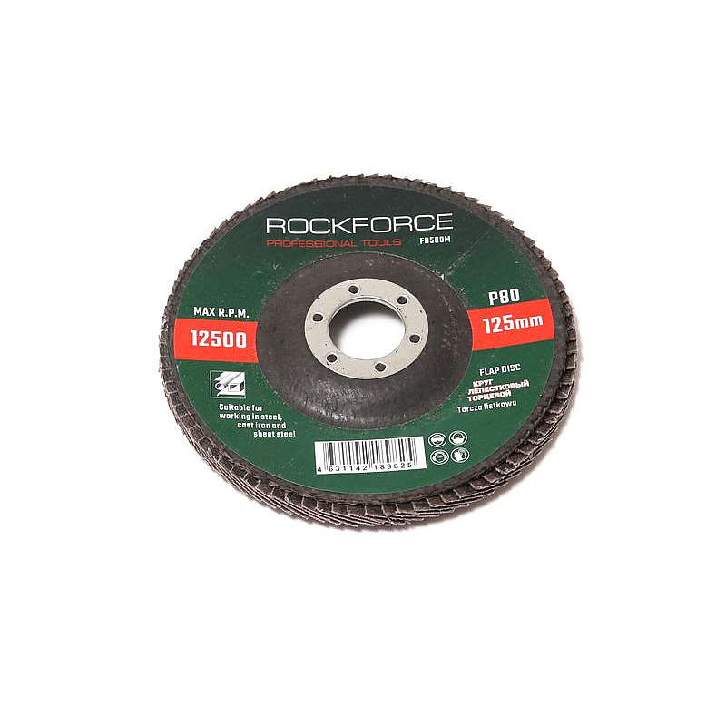 Круг пелюстковий торцевої 115х22мм P120 ROCKFORCE RF-FD4120M