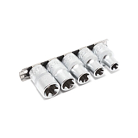 Набор головок Е-профиль 5 предметов 1/2" (E12,E14,E16,E18,E20), на планке Forsage F-4053