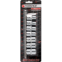 Набор головок Е-профиль 7 предметов 1/2" (E10,E12,E14,E16,E18,E20,E22), на планке Forsage F-4073