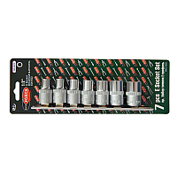 Набор головок Е-профиль 7 предметов 1/2" (E10,E12,E14,E16,E18,E20,E22), на планке ROCKFORCE RF-4073