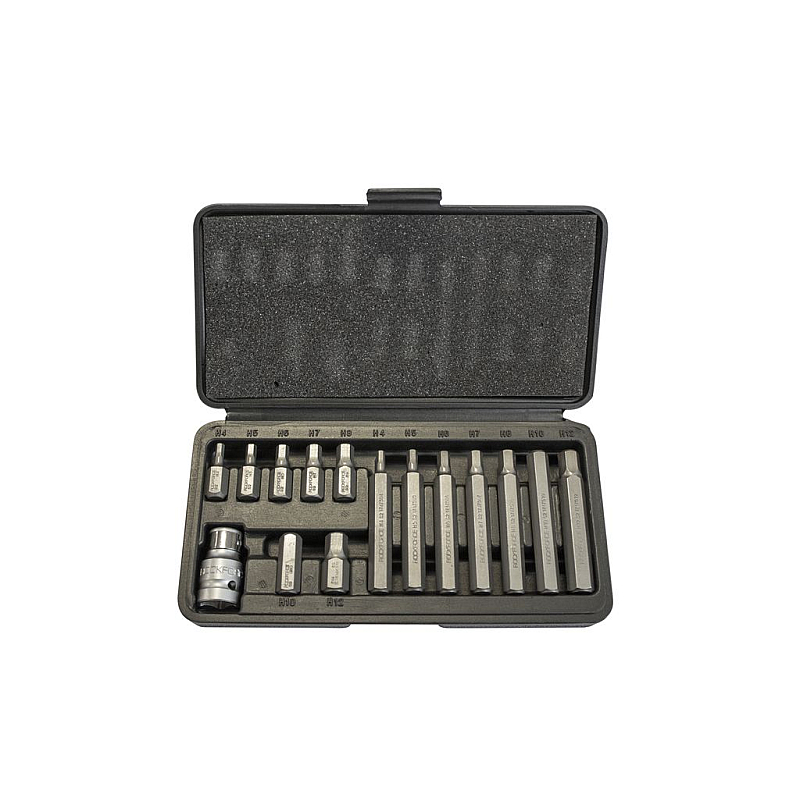 Набір біт 15пр. 1/2" Hex з бітотримачем (H10, H12, H4, H5, H6, H7, H8мм) ROCKFORCE RF-4155