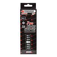 Біти TORX з отвором і бітотримачем, набір 7пр. (Т25-Т55), 1/2 "