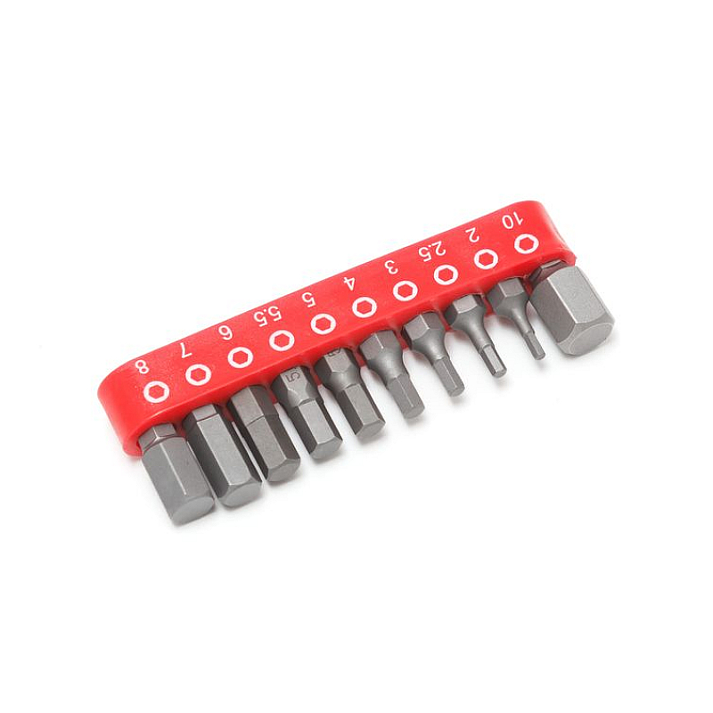 Набір біт 10пр. 1/4" Hex (5.5, H10, H2.5, H2, H3, H4, H5, H6, H7, H8мм; L-25мм) Forsage F-21021