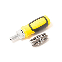 Викрутка реверсивна з комплектом біт: SL5, SL6, PH1, PH2, T10, T15, T20, T30, U6, H4, H5, H6 (13пр.) BaumAuto BM-30311213