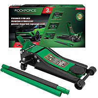 Домкрат підкатний 3т (75-465мм) двопоршневий з педаллю  Rockforce RF-T820033X