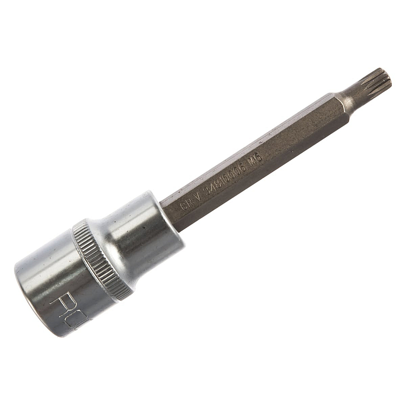 Головка 1/2" з насадкою Spline M6 12-променева L- 100мм Forsage F-34810006